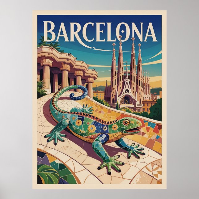 Barcelona Spanien Poster (Framsidan)