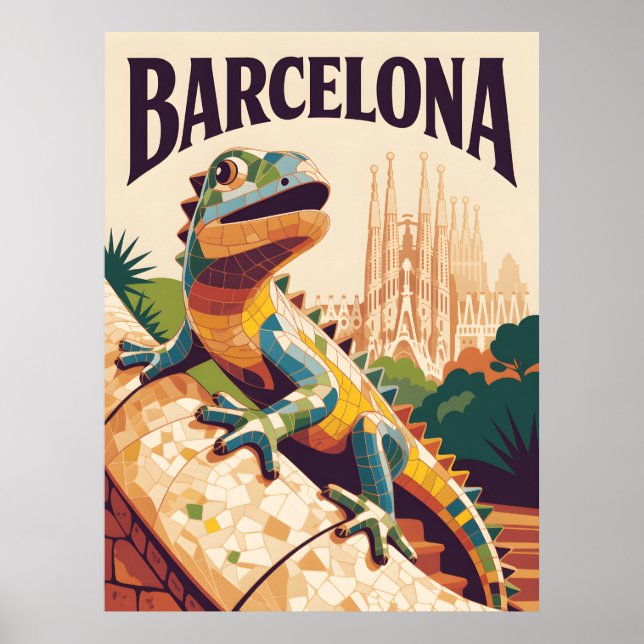 Barcelona Spanien Poster (Framsidan)