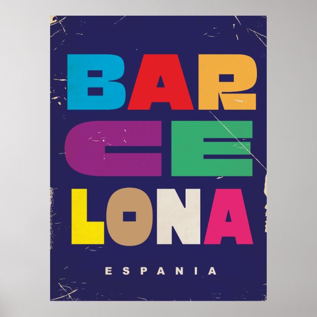 Barcelona Spanien Poster (Framsidan)