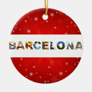 Barcelona - Spanien - resa foton jul Julgransprydnad Keramik