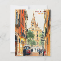 barcelona spanien Resa Konst Vintage