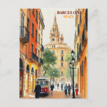 barcelona spanien Resa Konst Vintage