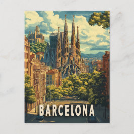Barcelona, Spanien Resa Vykort