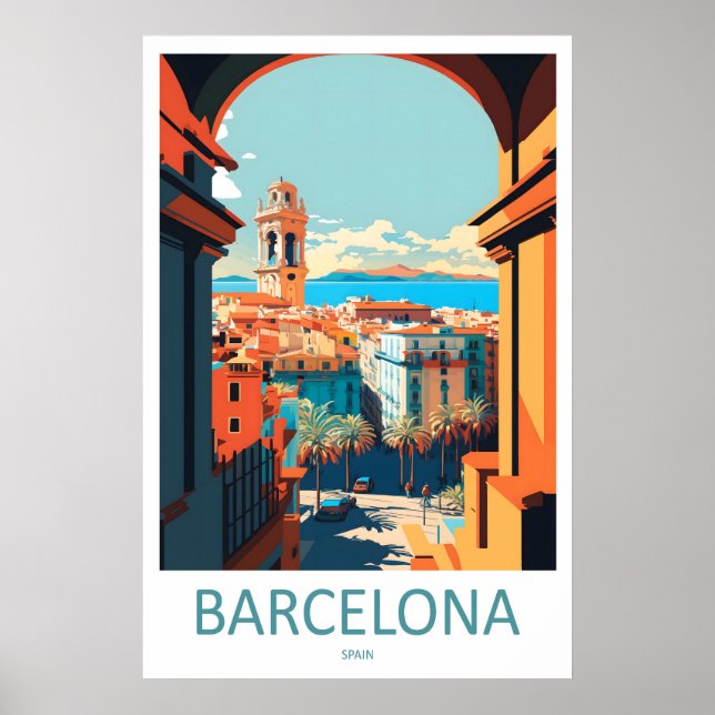 Barcelona Spanien Resaaffisch 1 Poster (Framsidan)