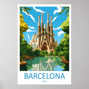 Barcelona Spanien Resaaffisch 5 Poster