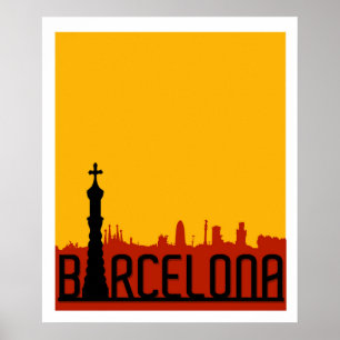 Barcelona, Spanien, reseposter Poster