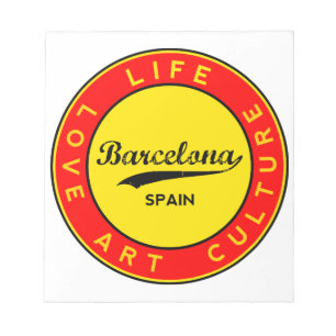 Barcelona, Spanien, röd cirkel, konst Anteckningsblock