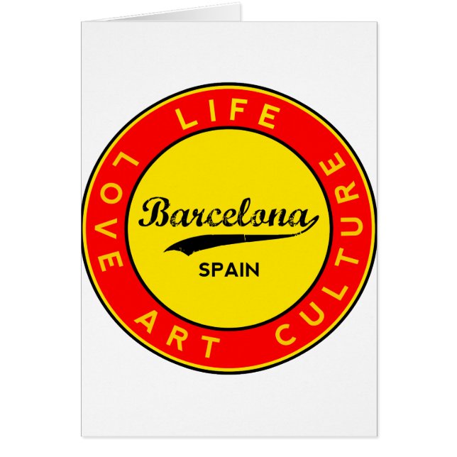 Barcelona, Spanien, röd cirkel, konst Hälsningskort (Framsidan)