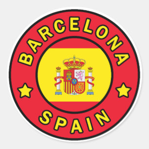 Barcelona Spanien Runt Klistermärke