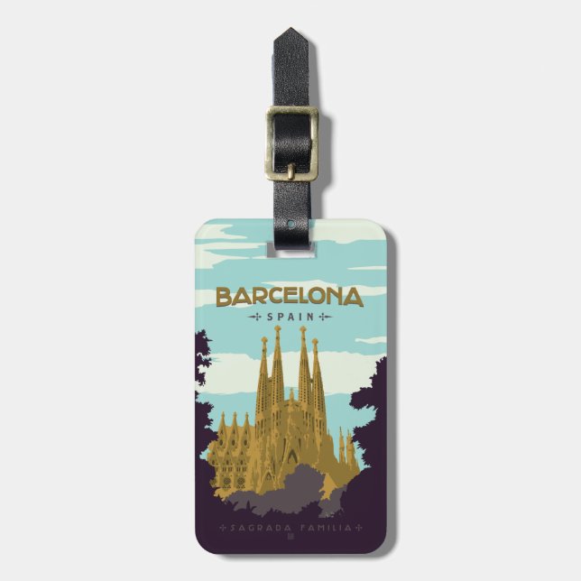 Barcelona Spanien - Sagrada Familia Bagagebricka (Vertikal Framsida)