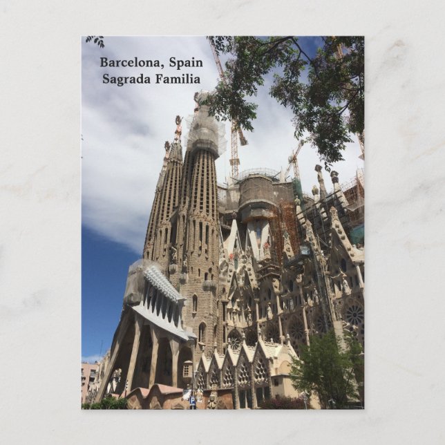 Barcelona Spanien Sagrada Familia Vykort (Framsida)