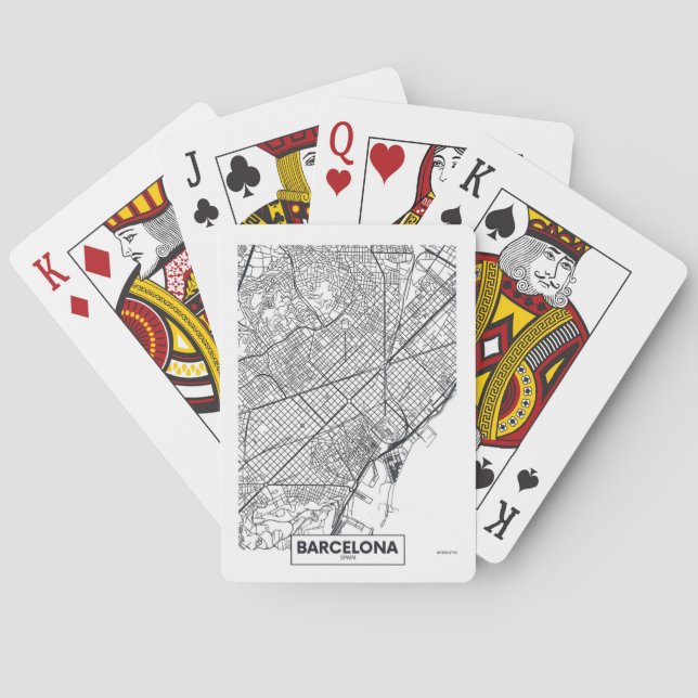 Barcelona Spanien | stadskarta Casinokort (Baksidan)