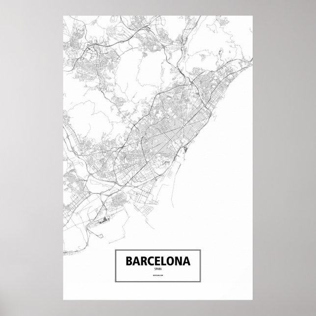 Barcelona, Spanien (svart på vitt) Poster (Framsidan)