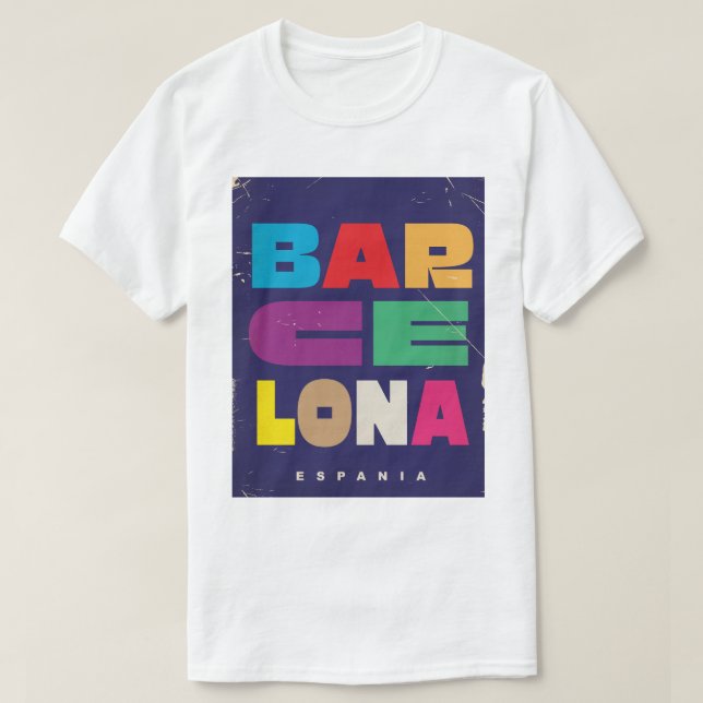Barcelona Spanien T Shirt (Design framsida)
