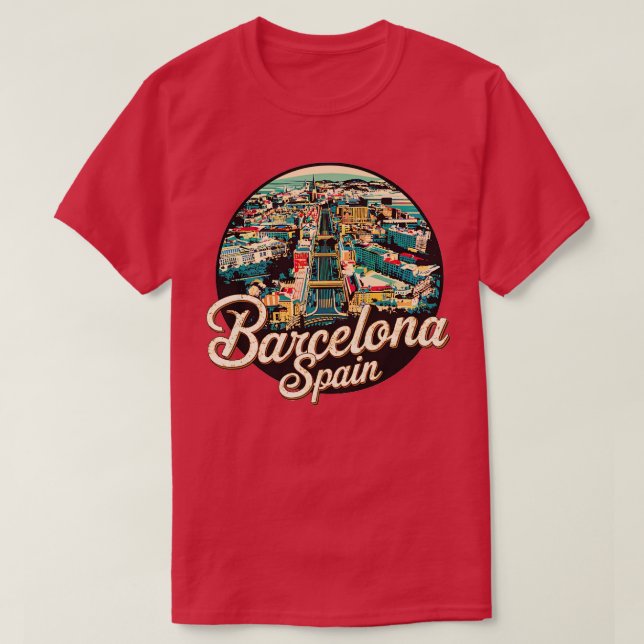 Barcelona Spanien T Shirt (Design framsida)
