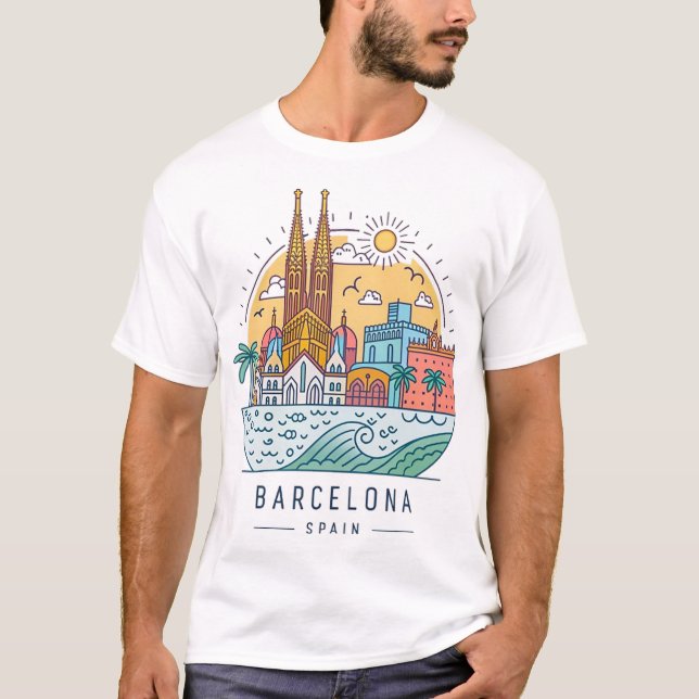 BARCELONA, SPANIEN T SHIRT (Framsida)
