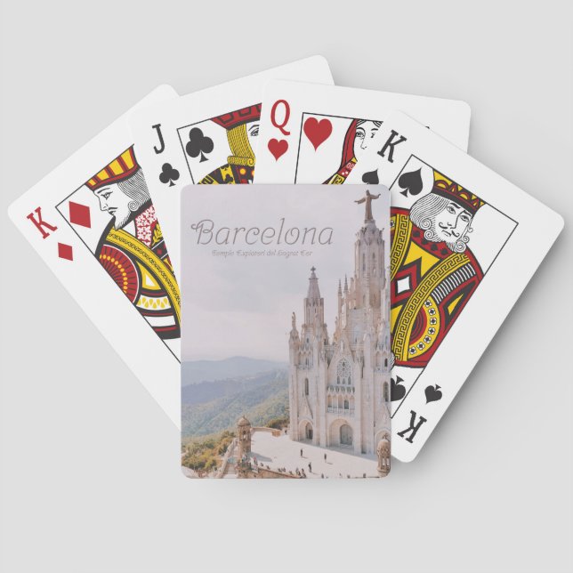 Barcelona Spanien Temple Expiatori del Sagrat Cor Casinokort (Baksidan)
