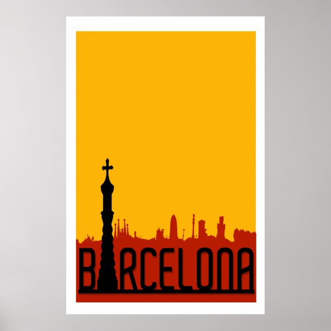 Barcelona, Spanien,Travel Poster (Framsidan)