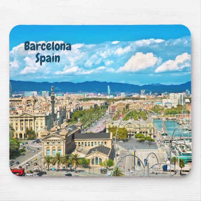 Barcelona, Spanien Vackra City View Musmatta (Framsidan)
