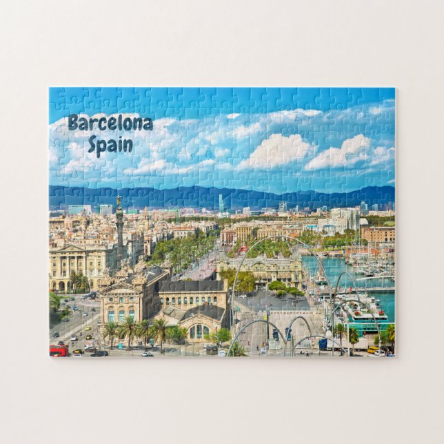 Barcelona, Spanien Vackra City View Pussel (Horisontell)