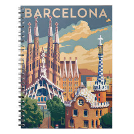 Barcelona Spanien vintage Anteckningsbok