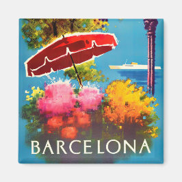 Barcelona Spanien vintage resor Magnet