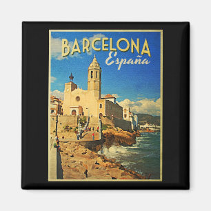 Barcelona Spanien Vintage resor Magnet