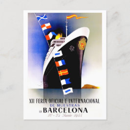 Barcelona Spanien vintage resor Vykort