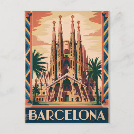 Barcelona Spanien vintage Vykort