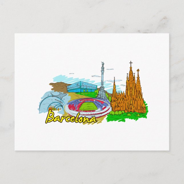 Barcelona - Spanien Vykort (Framsida)