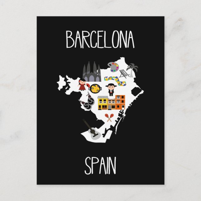 Barcelona, Spanien Vykort (Framsida)
