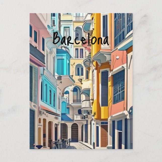 Barcelona Spanien Vykort (Framsida)