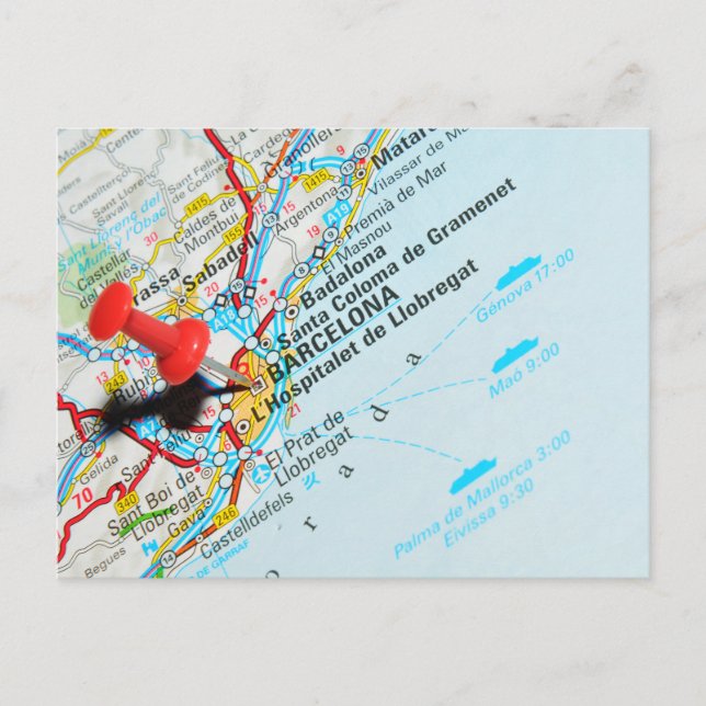 Barcelona, Spanien Vykort (Framsida)