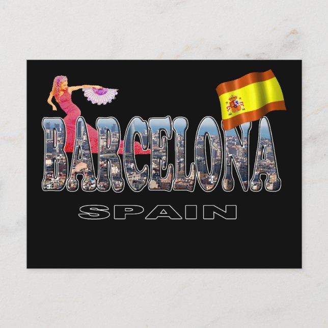 Barcelona Spanien Vykort (Framsida)