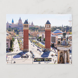 Barcelona, Spaniens citycape-foto Vykort
