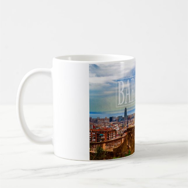 Barcelona stad kaffemugg (Vänster)