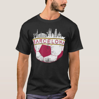 Barcelona Stad Siluett Fotboll Sport Fans Cool tje T Shirt