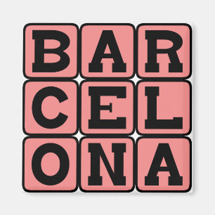 Barcelona, staden i Spanien Magnet