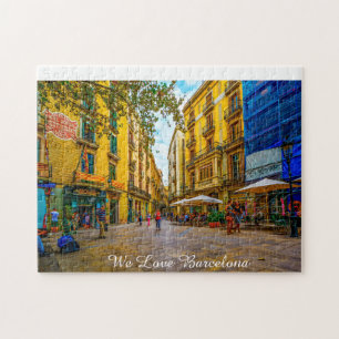 Barcelona Street Scene. Jigszle Puzzle Pussel