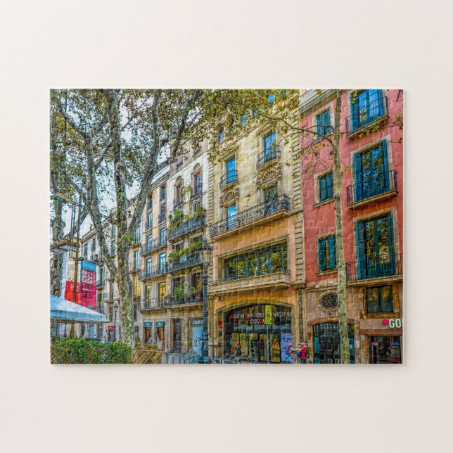 Barcelona Street Scene. Pussel (Horisontell)