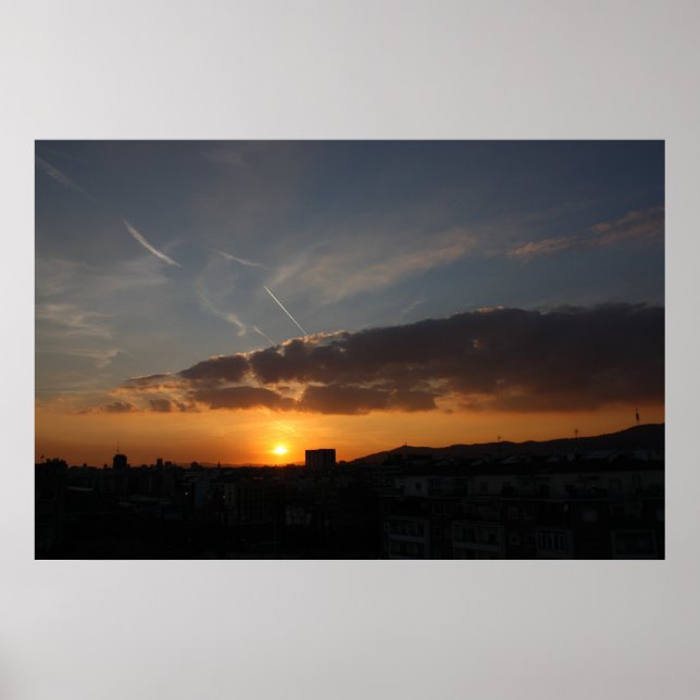 Barcelona Sunset Poster (Framsidan)