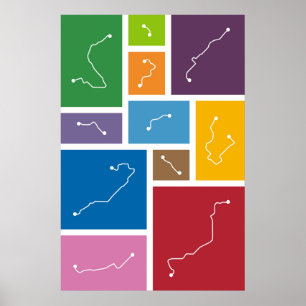 Barcelona - Transitfärgpaletter Poster