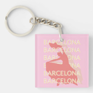 Barcelona Travel Art, Rosa, Pastel