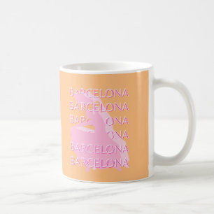 Barcelona Travel Art, Spanien, Orange, Rosa Kaffemugg