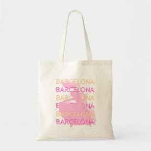 Barcelona Travel Art, Spanien, Orange, Rosa Tygkasse