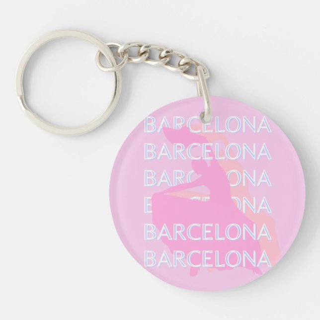 Barcelona Travel Art, Spanien, Pastel, Rosa (Framsidan)