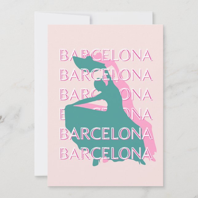 Barcelona Travel Art, Spanien, Travel Art Julkort (Framsida)