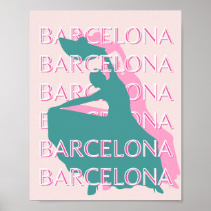Barcelona Travel Art, Spanien, Travel Art Poster