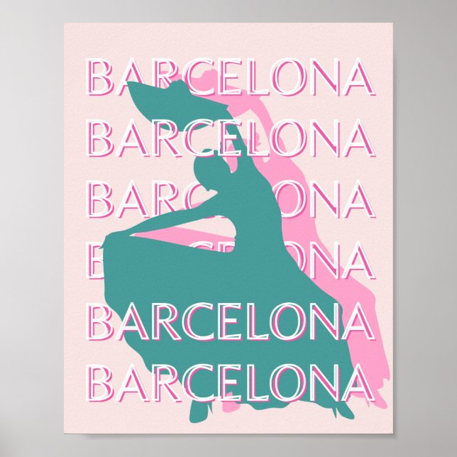 Barcelona Travel Art, Spanien, Travel Art Poster (Framsidan)