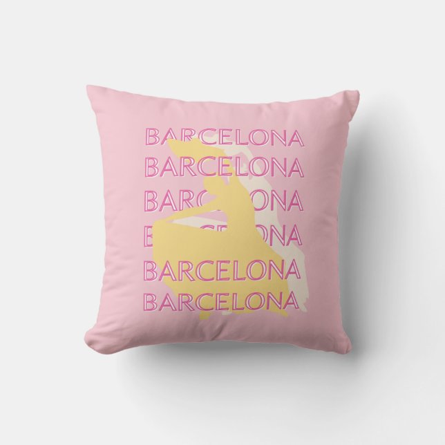 Barcelona Travel Art, Spanien, Travel Art, Rosa Kudde (Framsida)